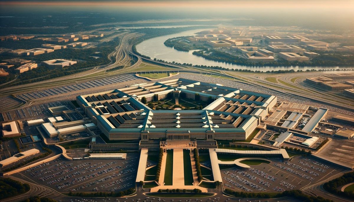an aerial view of the US Pentagon